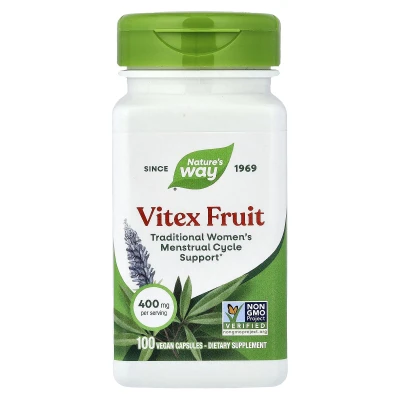 Nature's Way Vitex Fruit 400mg per Serving 100 Vegan Capsules