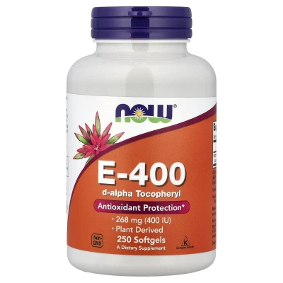 Now Foods E-400 D- Alpha Tocopheryl 268Mg (400 IU) 250 Softgels