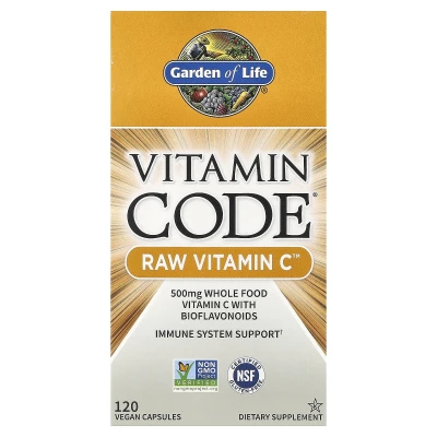 Garden of Life Vitamin Code RAW Vitamin C Immune System Support 120 Vegan Capsules
