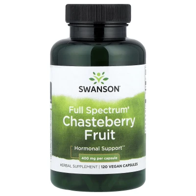 Swanson Full Spectrum Chasteberry Fruit Hormonal Support 400mg per Capsule 120 Vegan Capsules