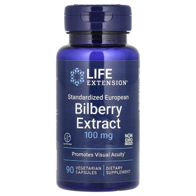 Life Extension Standardised Standardized European Bilberry Extract 100mg 90 Vegetarian Capsules