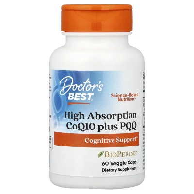 Doctor's Best High Absorption CoQ10 Plus PQQ Cognitive Support 60 Veg Caps