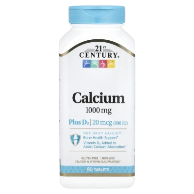 21st Century Calcium 1000mg Plus D3 90 Tablets