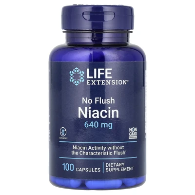 Life Extension No Flush Niacin 640mg 100 Capsules