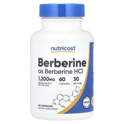 Nutricost Berberine as Berberine Hcl 1200mg Per Serving 60 Capsules