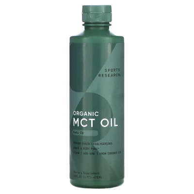 Sports Research Organic MCT Oil Keto C8 16 fl oz (473ml)