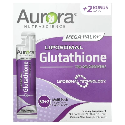 Aurora Nutrascience Mega-Pack+ Liposomal Glutathione 32 Packets 0.68 fl oz (20ml)
