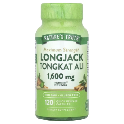 Nature's Truth Longjack Tongkat Ali 1600mg Maximum Strength 120 Quick Release Capsules