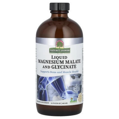 Nature's Answer Liquid Magnesium Malate and Glycinate Support Bone And Muscle Health 16 fl oz (480ml)