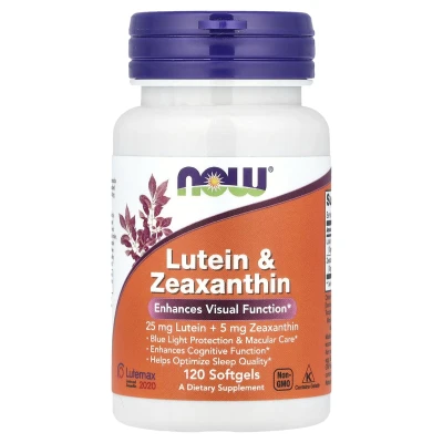 NOW Foods Lutein Zeaxanthin Enhances Visual Function 120 Softgels