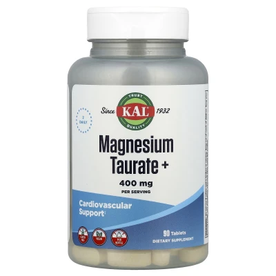 KAL Magnesium Taurate+ 400mg Per Serving Cardiovascular Support 90 Tablets