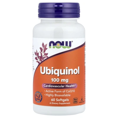 NOW Foods Ubiquinol 100mg Cardiovascular Support 60 Softgels