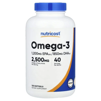 Nutricost Omega-3 120 2500mg Per Serving 120 Softgels