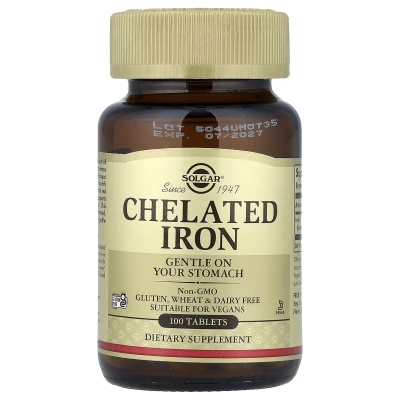 Solgar Chelated Iron 100 Tablets (25mg per Tablet)