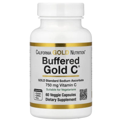 California Gold Nutrition - Buffered Gold C® | GOLD Standard Sodium Ascorbate (Vitamin C) | 60 Veggie Capsules