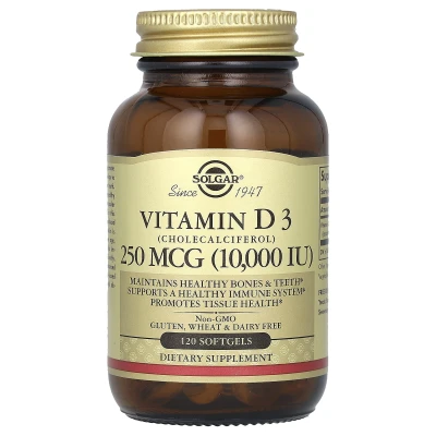 Solgar - Vitamin D3 (Cholecalciferol) | 250 mcg (10000 IU) | 120 Softgels