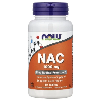 NOW Foods NAC 1000mg Free Radical Protection 60 Tablets