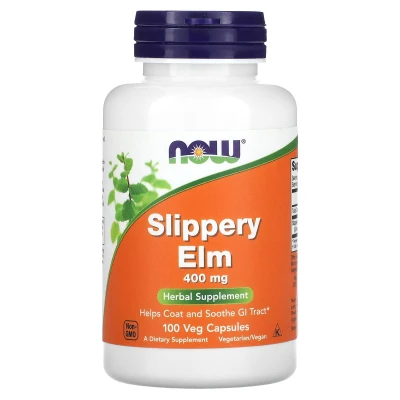 NOW Foods Slippery Elm 400mg Herbal Supplement 100 Veg Capsules