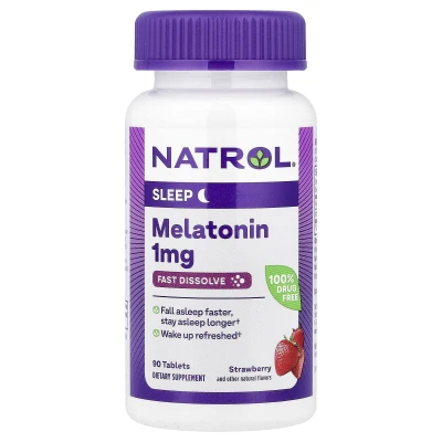 Natrol Melatonin Fast Dissolve Strawberry 1 mg 90 Tablets