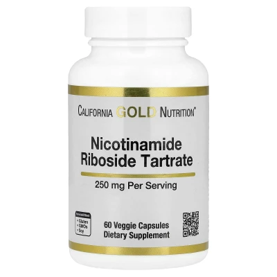 California Gold Nutrition Nicotinamide Riboside Tartrate (NR) 250mg 60 Veggie Capsules