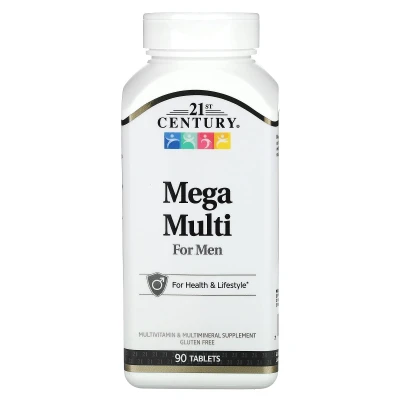 21st Century Mega Multi for Men For Health & Lifestyle 90 Tablets