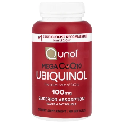 Qunol Mega CoQ10 Ubiquinol Superior Absorption 100mg 60 Capsules