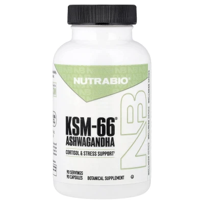 NutraBio KSM-66 Ashwagandha Cortisol & Stress Support 90 Capsules