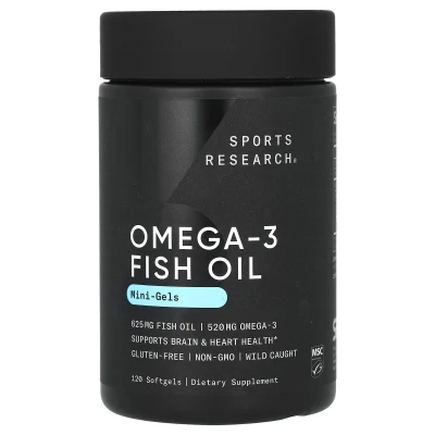 Sports Research Alaskan Omega-3 Fish Oil Mini Gels 120 Softgels