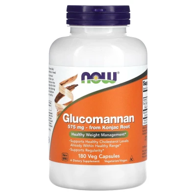 NOW Foods Glucomannan 575mg 180 Healthy Weight Management Veg Capsules