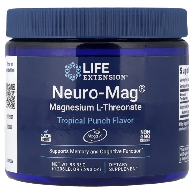 Life Extension Neuro-Mag Magnesium L-Threonate Tropical Punch 3.293 oz (93.35g)