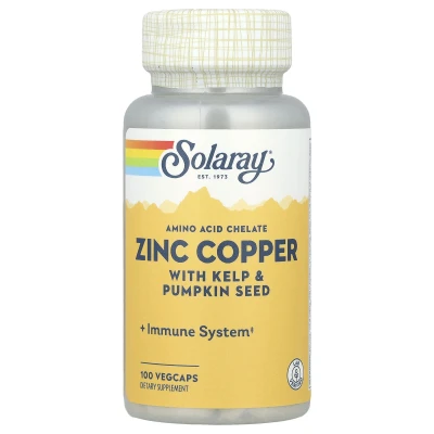 Solaray Zinc Copper with Kelp & Pumpkin Seed 100 Veg Caps