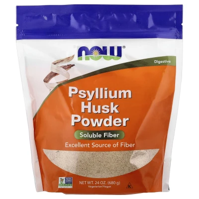 NOW Foods Psyllium Husk Powder Soluble Fiber 24 oz (680g)