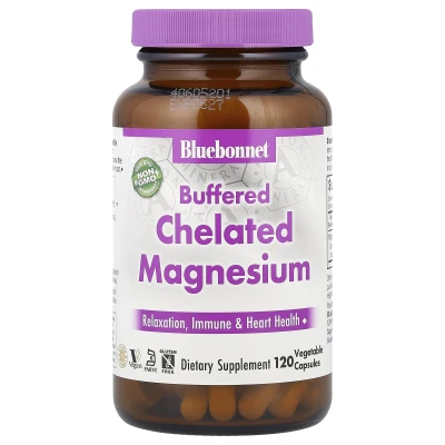 Bluebonnet Nutrition Buffered Chelated Magnesium Relaxation, Immune & Heart Health 120 Veg Capsules