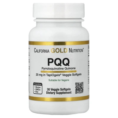 California Gold Nutrition PQQ Pyrroloquinoline Quinone 20mg 30 Veggie Softgels