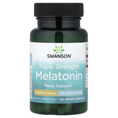 Swanson Melatonin Triple Strength 10mg Per Capsule 60 Capsules