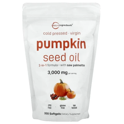 Micro Ingredients Pumpkin Seed Oil Cold Pressed 300mg Per Serving 3000 Softgels