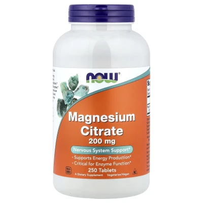 NOW Foods - Magnesium Citrate | 250 Tablets (200 mg per Tablet)