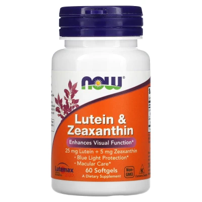 NOW Foods Lutein & Zeaxanthin Enhances Visual Function 60 Softgels