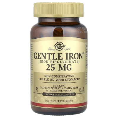 Solgar Gentle Iron 25mg 180 Vegetable Capsules