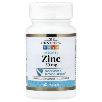 21st Century Chelated Zinc 50mg Antioxidant & Immune Support 60 Tablets