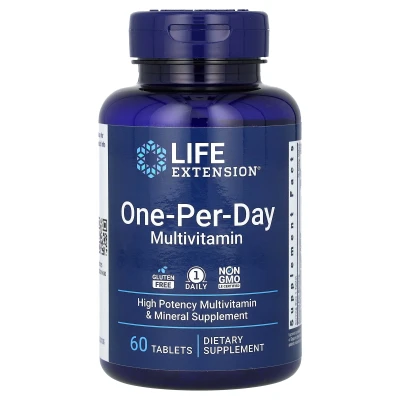 Life Extension One-Per-Day Multivitamin High Potency & Mineral Supplement 60 Tablets