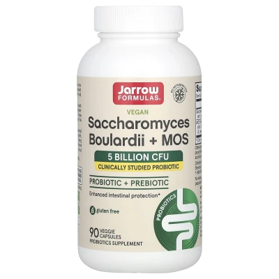 Jarrow Formulas Vegan Saccharomyces Boulardii + MOS 5 Billion CFU 90 Veg Capsules
