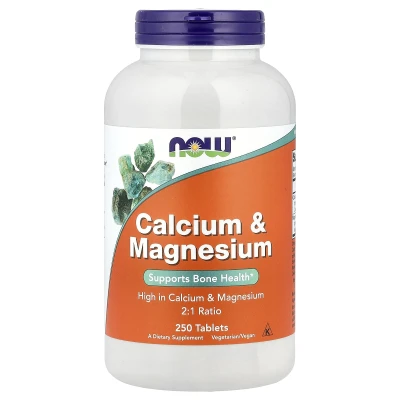 NOW Foods Calcium & Magnesium Supports Bone Health 250 Tablets