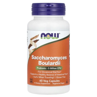 NOW Foods Saccharomyces Boulardii Probiotic 5 Billion CFU 60 Veg Capsules