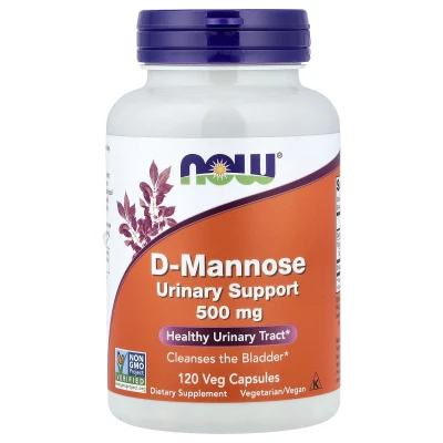 NOW Foods D-Mannose 500mg Urinary Support 120 Veg Capsules