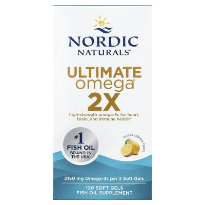 Nordic Naturals Ultimate Omega 2X 2150 mg Omega-3s per 2 Soft Gels 120