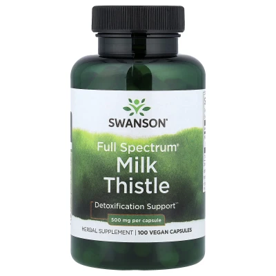 Swanson Full Spectrum Milk Thistle 500mg Per Capsule 100 Vegan Capsules
