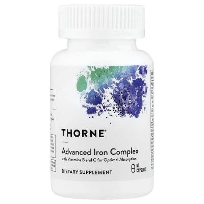 Thorne Advanced Iron Complex with Vitamins B and C for Optimal Absorption 60 Capsules