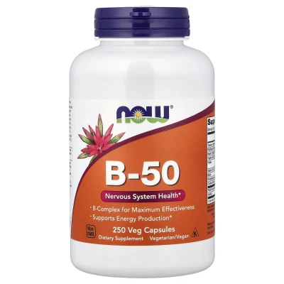 NOW Foods B-50 Nervous System Health 250 Veg Capsules