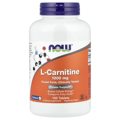 NOW Foods L-Carnitine 1000mg Fitness Support 100 Tablets